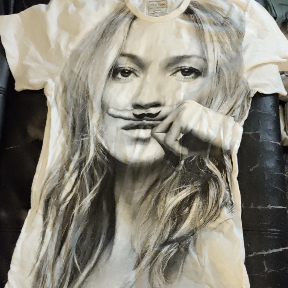 L NWOT Eleven Paris Moustache Tee